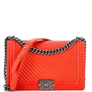 Chanel Boy Flap Bag Chevron Calfskin #264238C34B